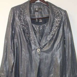 Metallic - Denim - Navy Pants Suit